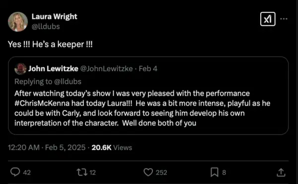 Laura wright weighs in on general hospital's brennan switcheroo: "we were all sad to see charles go... "